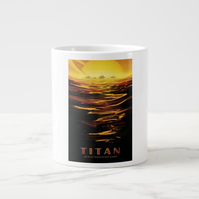 Titan största måne i Planet Saturn Jumbo Mugg (Framsidan)