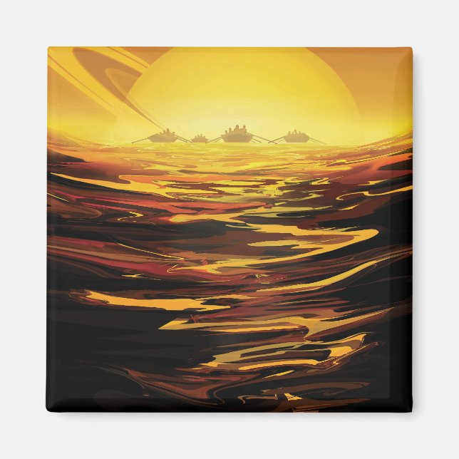 Titan största måne i Planet Saturn Magnet (Framsidan)