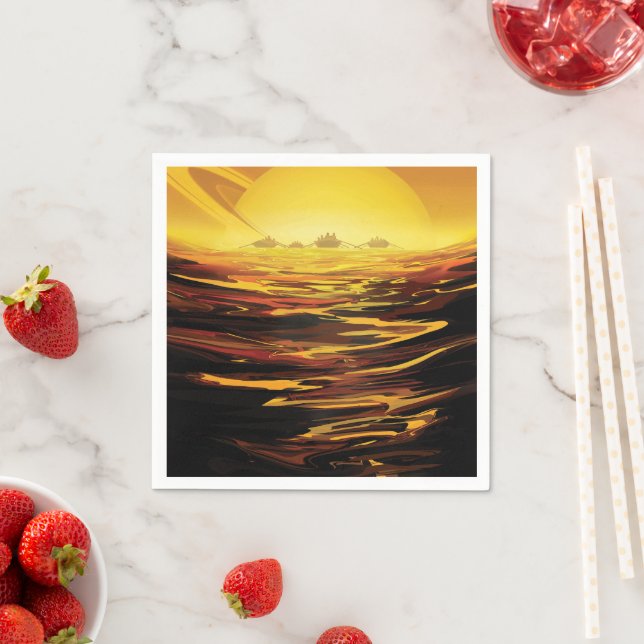 Titan största måne i Planet Saturn Pappersservett (Insitu)