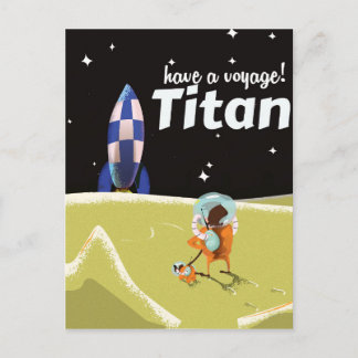Titan vintage science fiction-resor poster vykort