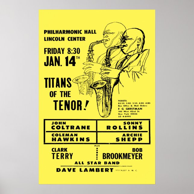 Titaner från Tenor vid Lincoln Center Poster (Framsidan)