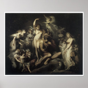Titania och grund, c. 1790 Fantasymålarfärg Poster