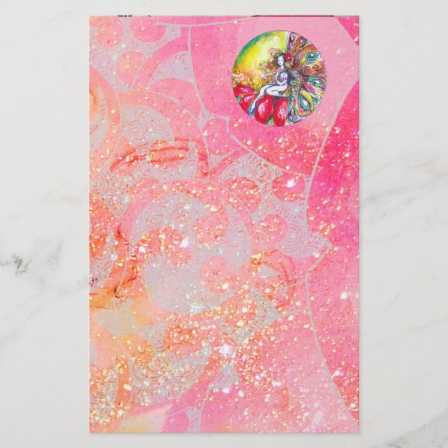 TITANIA,rosa gult röd Brevpapper (Framsida)