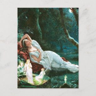 Titania Sleeping in Moonlight - Simmons Art Vykort