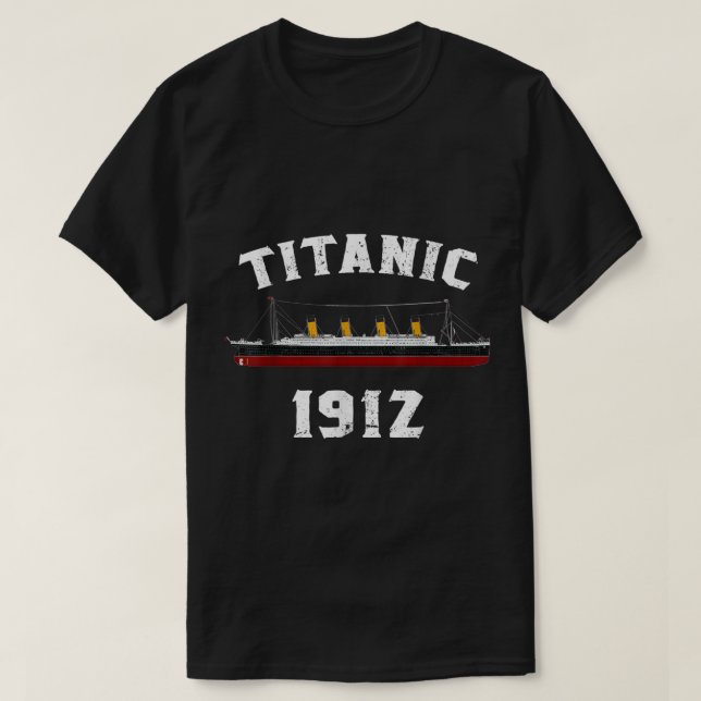 Titanic 1912 Vintage Fartygsdesign T Shirt (Design framsida)