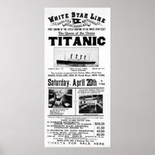 Titanic 3rd klassificerar advertizingaffischen poster