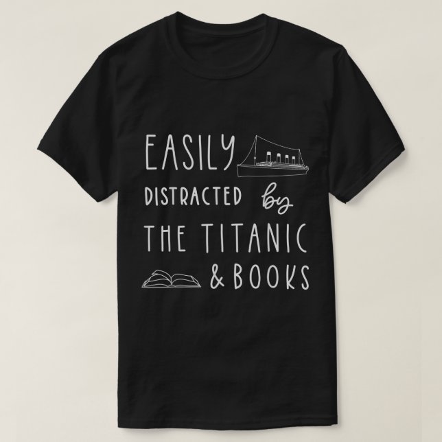 Titanic and Book Lover Design T Shirt (Design framsida)