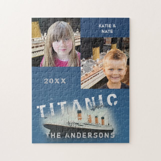 Titanic Anpassningsbar Family Two Photo Collage Pussel (Vertikal)