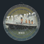 Titanic Anpassningsbar Monogram Darttavla<br><div class="desc">Titanic Anpassningsbar Monogram Dart Board.  
Personalize är steampunk stil Titanic Dartboard med Monogram eller Namn.  Underbar födelsedagspresent och tillägg till ditt spelrum.
 
Den här grafikdesignen har min ursprungliga oljemålning,  Oceans_For_You copyright 2/1995.</div>