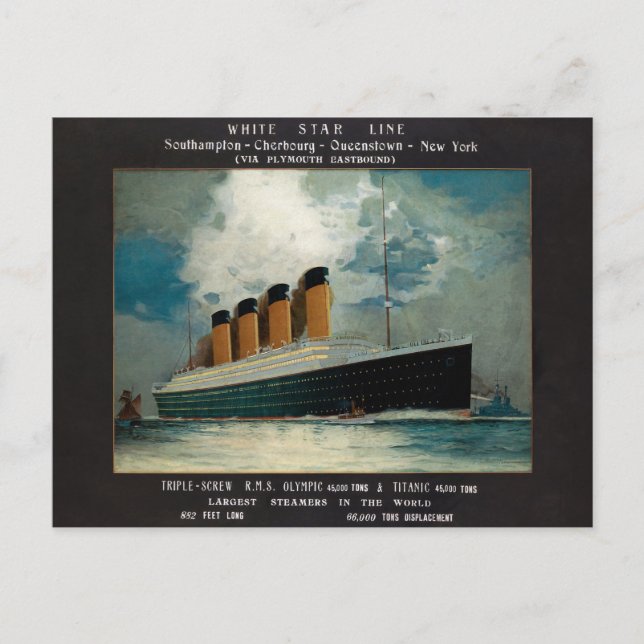 Titanic Art-vykort för vit stjärna Vykort (Framsida)