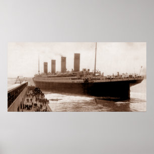 Titanic avgår från kaj 44 Southampton England Poster