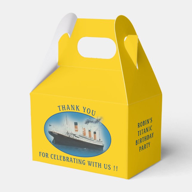 Titanic Birthday Gult RMS White Star Line Frakt Presentaskar (Framsidan Sidan)