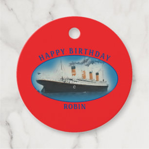Titanic Birthday Red RMS White Star Line Frakt Gåvor Etiketter