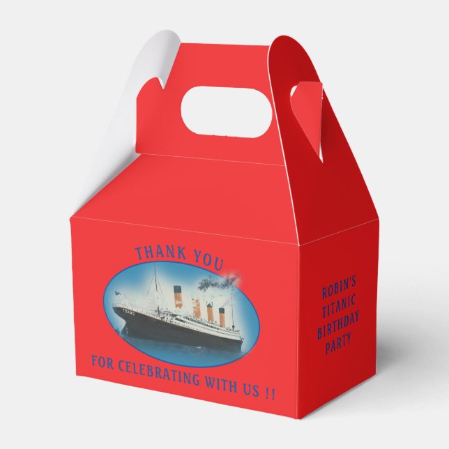 Titanic Birthday Red RMS White Star Line Frakt Presentaskar (Framsidan Sidan)