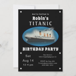 Titanic Black Birthday-inbjudan Inbjudningar