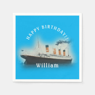 Titanic Blue Birthday White Star Line Frakt Pappersservett