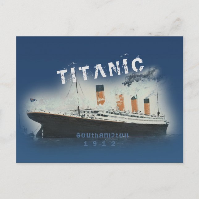 Titanic Blue Southampton 1912 Frakt Vykort (Framsida)