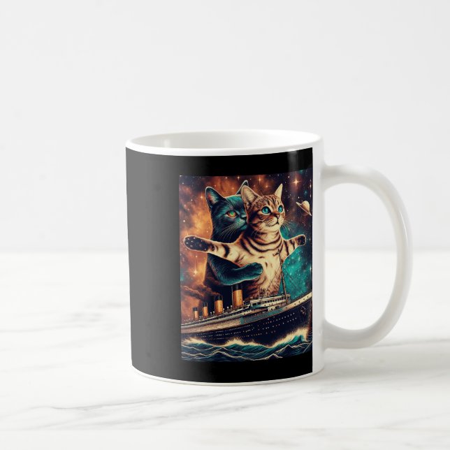 Titanic Cats Funny Tee Kaffemugg (Höger)