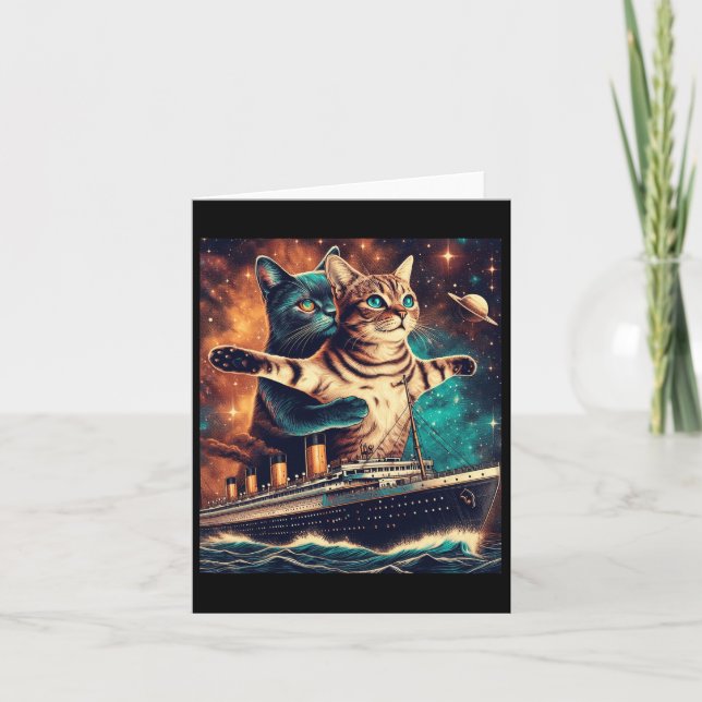Titanic Cats Funny Tee Kort (Framsida)