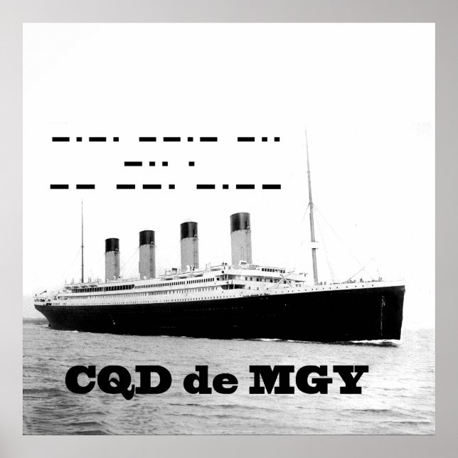 Titanic CQD de MGY trådlös nödsignal Poster (Framsidan)