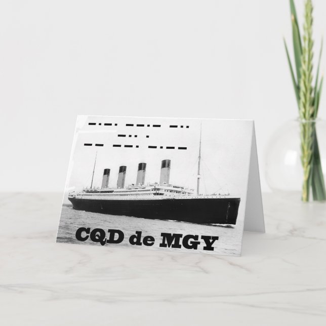 Titanic CQD de MGY Trådlösa Distress Signal Kort (Framsida)