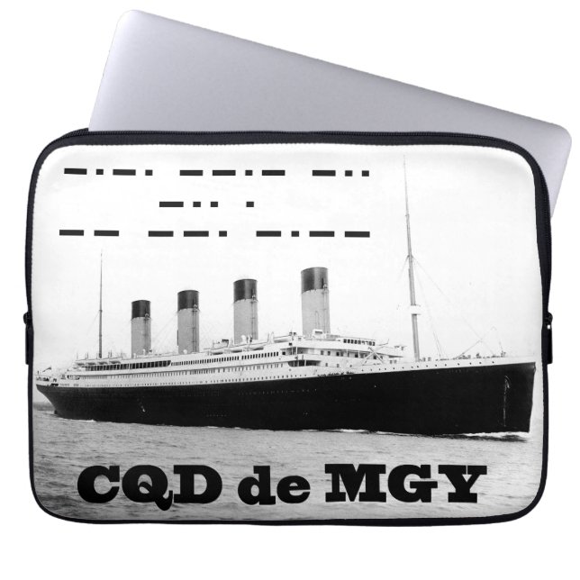 Titanic CQD de MGY Trådlösa Distress Signal Laptop Sleeve (Framsidan)
