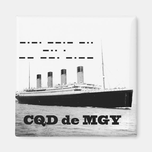 Titanic CQD de MGY Trådlösa Distress Signal Magnet (Framsidan)