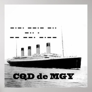 Titanic CQD de MGY Trådlösa Distress Signal Poster