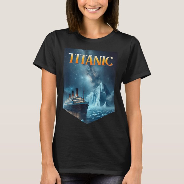 Titanic Cruise Frakt Iceberg 1912 Rms Voyage Manar T Shirt (Framsida)