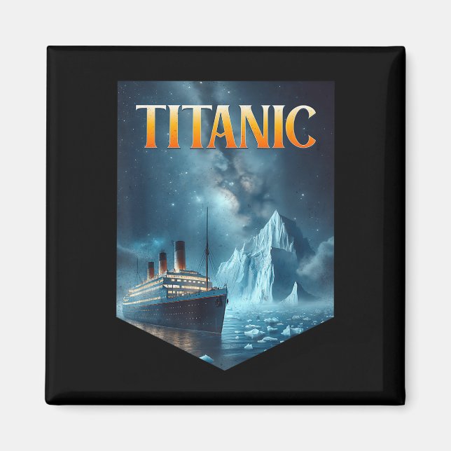 Titanic Cruise Ship Iceberg 1912 Rms Voyage Men Wo Magnet (Framsidan)
