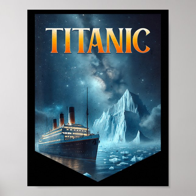 Titanic Cruise Ship Iceberg 1912 Rms Voyage Men Wo Poster (Framsidan)