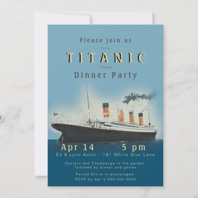 Titanic Dinner Party-inbjudan Inbjudningar (Framsida)