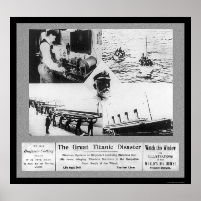 Titanic Disaster Vignettes 1912 Poster (Framsidan)