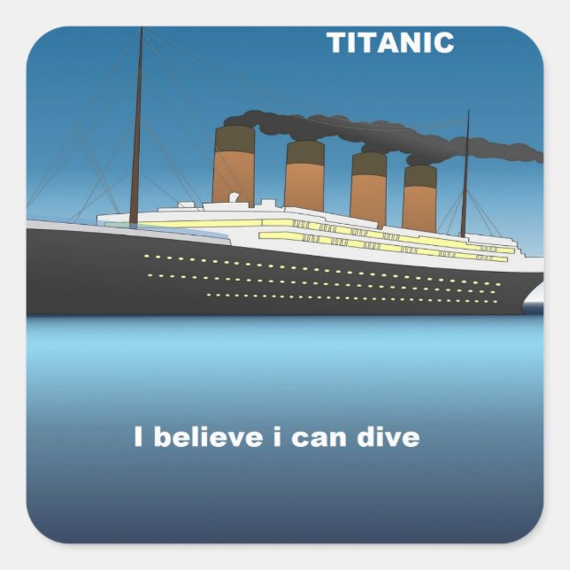 titanic dive fyrkantigt klistermärke (Framsida)