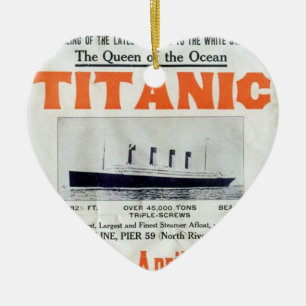 Titanic Drottning Av Oceanen - White Star Line Julgransprydnad Keramik