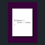 Titanic Flyter Ingen fungerande CSS Poster<br><div class="desc">Titanic flyter ingen är en CSS-pun. Den här poster är perfekt för dekoration för kontor,  start eller arbetsplats.</div>