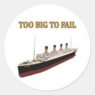 Titanic för stort som misslyckas runt klistermärke