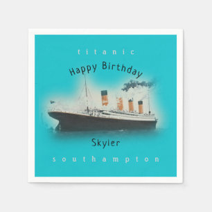Titanic Frakt Grattis på födelsedagen Namn Aqua Te Pappersservett