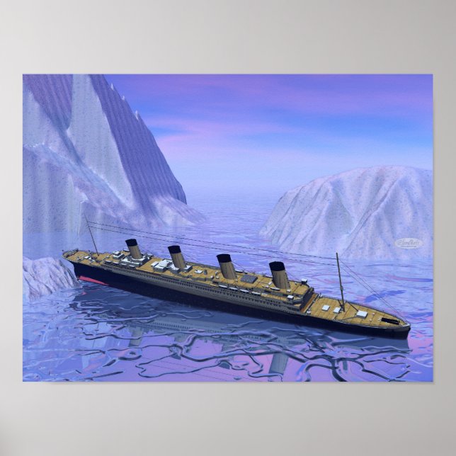 Titanic-frakt sjunker - 3D-rendering Poster (Framsidan)
