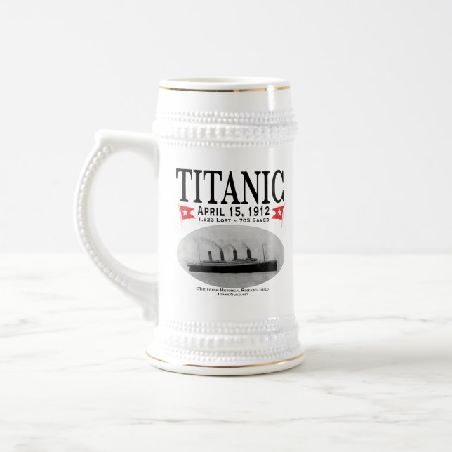 Titanic Ghost Frakt Beer Stein (vit) Sejdel (Vänster)