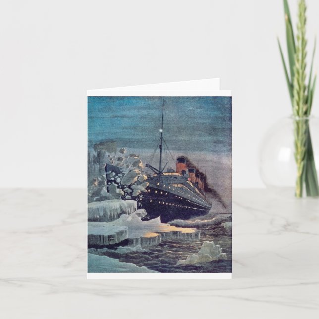 Titanic Hits Iceberg Kort (Framsida)