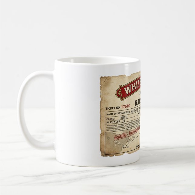 Titanic Jungfruresan Ombordstigningskort Kaffemugg (Vänster)