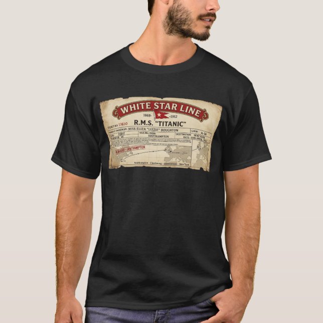 Titanic Jungfruresan Ombordstigningskort T Shirt (Framsida)