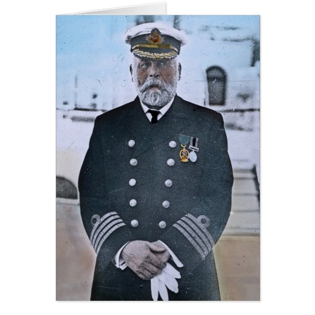 Titanic kapten Edward J. Smed för RMS Hälsningskort (Framsidan)