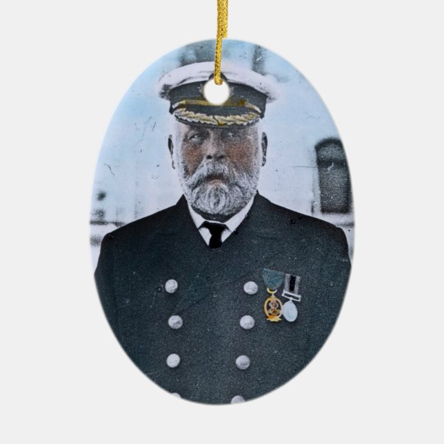 Titanic kapten Edward J. Smed för RMS Julgransprydnad Keramik (Framsidan)