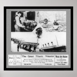 Titanic katastrofkaraktärsteckningar 1912 poster