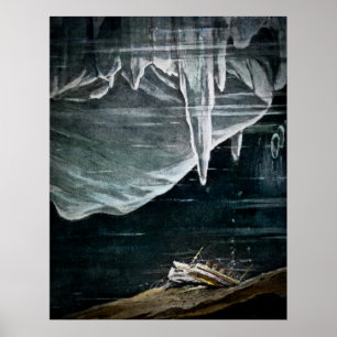 Titanic liggert längst ner för RMS av Atlanten Poster