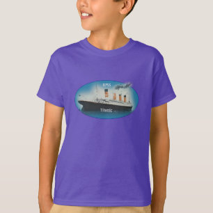 Titanic Lila Maritime RMS White Star Line Frakt T Shirt