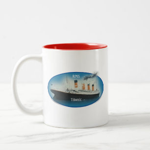 Titanic Maritime Blue RMS White Star Line Frakt Två-Tonad Mugg