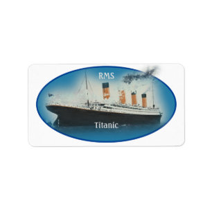 Titanic Maritime Blue White Star Line Frakt Adressetikett
